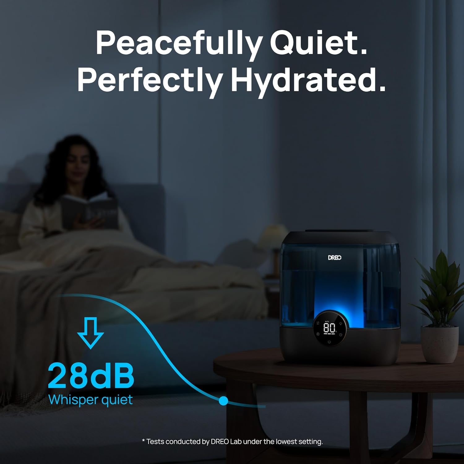 Smart Humidifiers for Bedroom, 6L Top Fill Supersized Cool Mist Humidifier for Large Room, 60 Hour Runtime, Quiet Ultrasonic Humidifiers for Plants, Baby, Indoor, Home, Night Light, Black
