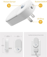 Motion Sensor Night Light, 2Pack, Motion Activated Night Light, Night Lights Plug into Wall Motion Sensor, 3000K Warm White, Adjustable Brightness 30/60LM, for Kids Adults Bathroom Bedroom