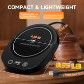 Fast Heating Mug Warmer, LED Display 3 Temperature Settings & 2-12H Timer Candle Wax Warmer, Smart Safety Auto Shut-Off Coffee Cup Warmer Heater Plate for Chocolate Coffee Tea Milk Candle, Black