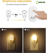 Motion Sensor Night Light, 2Pack, Motion Activated Night Light, Night Lights Plug into Wall Motion Sensor, 3000K Warm White, Adjustable Brightness 30/60LM, for Kids Adults Bathroom Bedroom