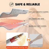 Heated Blanket Electric Throw 50"X60", Heating Blanket with 10 Heat Levels 8 Hours Auto-Off Overheat Protection, Fall & Winter Lap Office Chair Blanket Dorm Room, Grandma Gift,Etl Misty Grey