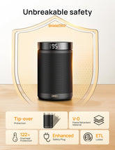 Space Heater, Portable Electric Heaters for Indoor Use with Thermostat