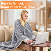 Heated Blanket Electric Throw 50"X60", Heating Blanket with 10 Heat Levels 8 Hours Auto-Off Overheat Protection, Fall & Winter Lap Office Chair Blanket Dorm Room, Grandma Gift,Etl Misty Grey