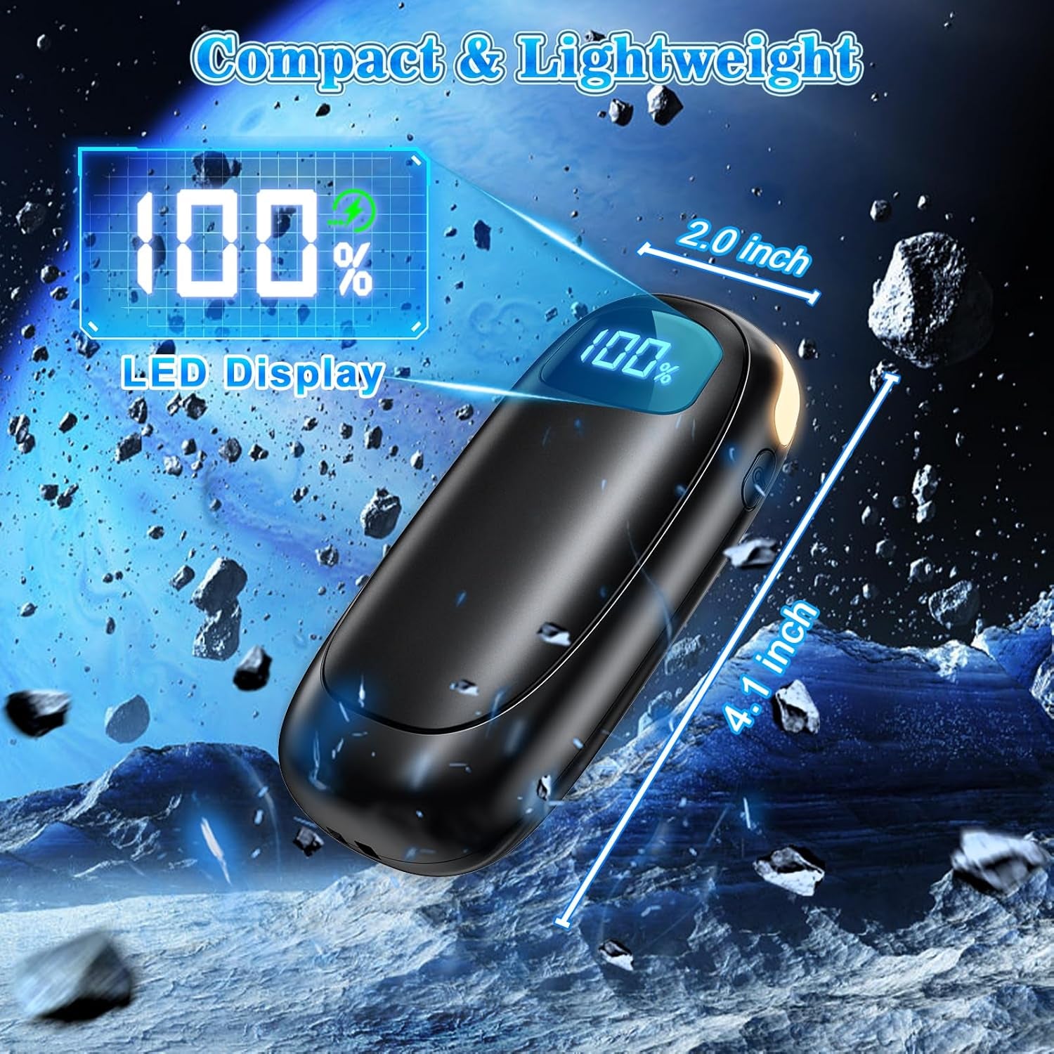 Hand Warmers Rechargeable 2 Pack - Electric Dual-Sided Heating Hand Warmers Max 131β, 20Hrs Battery Operated Pocket Heater for Raynauds, Golf, Camping, Hunting Essentials, Gifts for Men Women