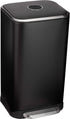 Rectangular Metal Trash Can with Soft-Close Foot Pedal, 32 Liter/8.5 Gallon, 14"L X 14"W X 25.3"H, Black