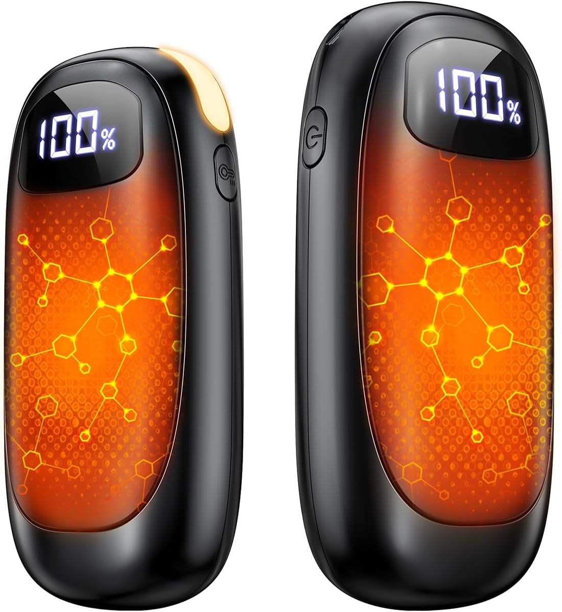 Hand Warmers Rechargeable 2 Pack - Electric Dual-Sided Heating Hand Warmers Max 131℉, 20Hrs Battery Operated Pocket Heater for Raynauds, Golf, Camping, Hunting Essentials, Gifts for Men Women