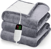 Heated Blanket Electric Throw 50"X60", Heating Blanket with 10 Heat Levels 8 Hours Auto-Off Overheat Protection, Fall & Winter Lap Office Chair Blanket Dorm Room, Grandma Gift,Etl Misty Grey