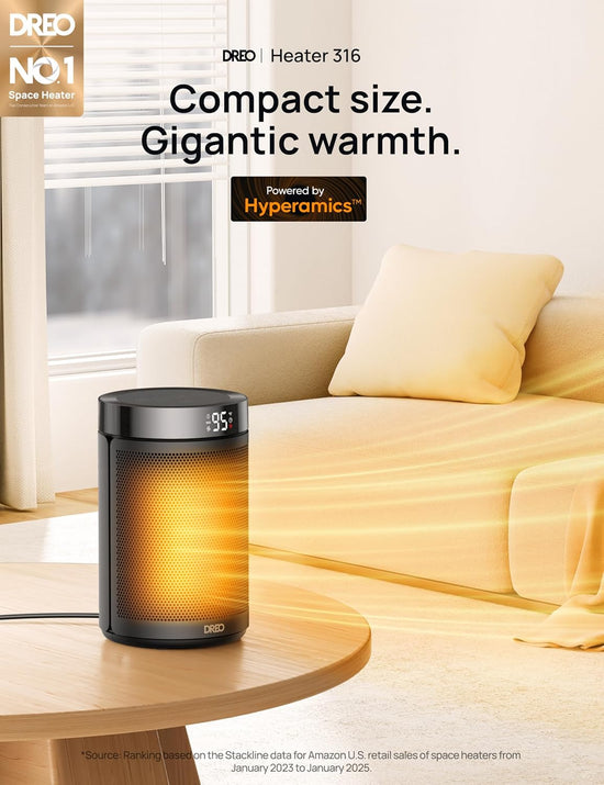 Space Heater, Portable Electric Heaters for Indoor Use with Thermostat