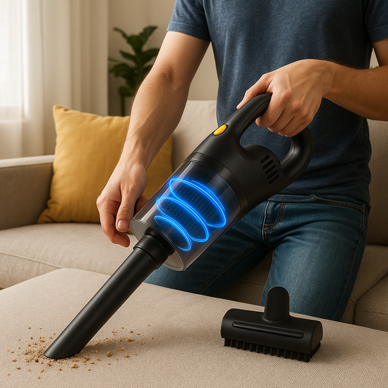 Cordless Handheld Vacuum – Powerful Suction, Type-C Fast Charging & HEPA Filter