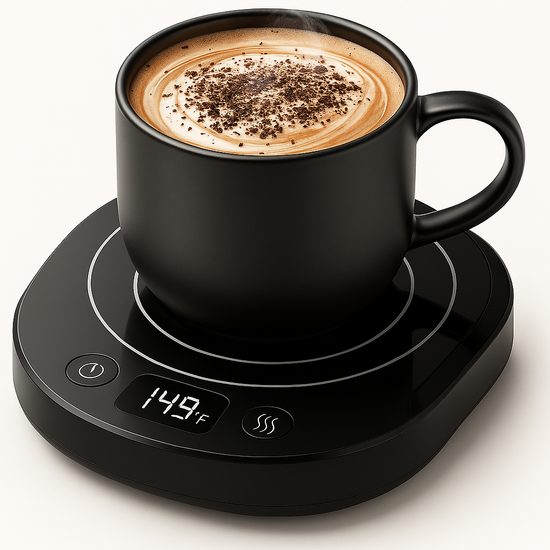 Fast Heating Mug Warmer, LED Display 3 Temperature Settings & 2-12H Timer Candle Wax Warmer, Smart Safety Auto Shut-Off Coffee Cup Warmer Heater Plate for Chocolate Coffee Tea Milk Candle, Black
