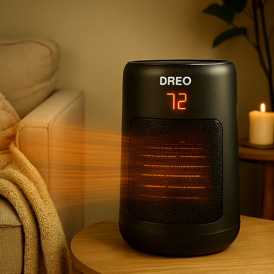 Portable Space Heater – 1500W PTC, Adjustable Thermostat, Quiet & Safe