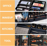 8PCS Plastic Interlocking Drawer Organizer, 3 Sizes Versatile Desk Drawer Organizer Trays, Drawer Dividers, Organization and Storage Bins for Tools, Office, Jewelries, Kitchen Utensils and Makeup